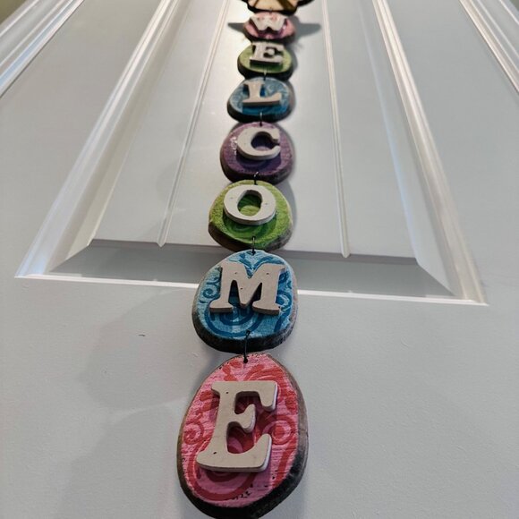 Easter WELCOME Hanging Door Decoration With Chick and Easter Eggs Spring Decor - Picture 4 of 16